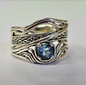 Celtic ring with Blue Topaz