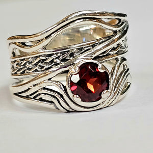 Celtic garnet ring