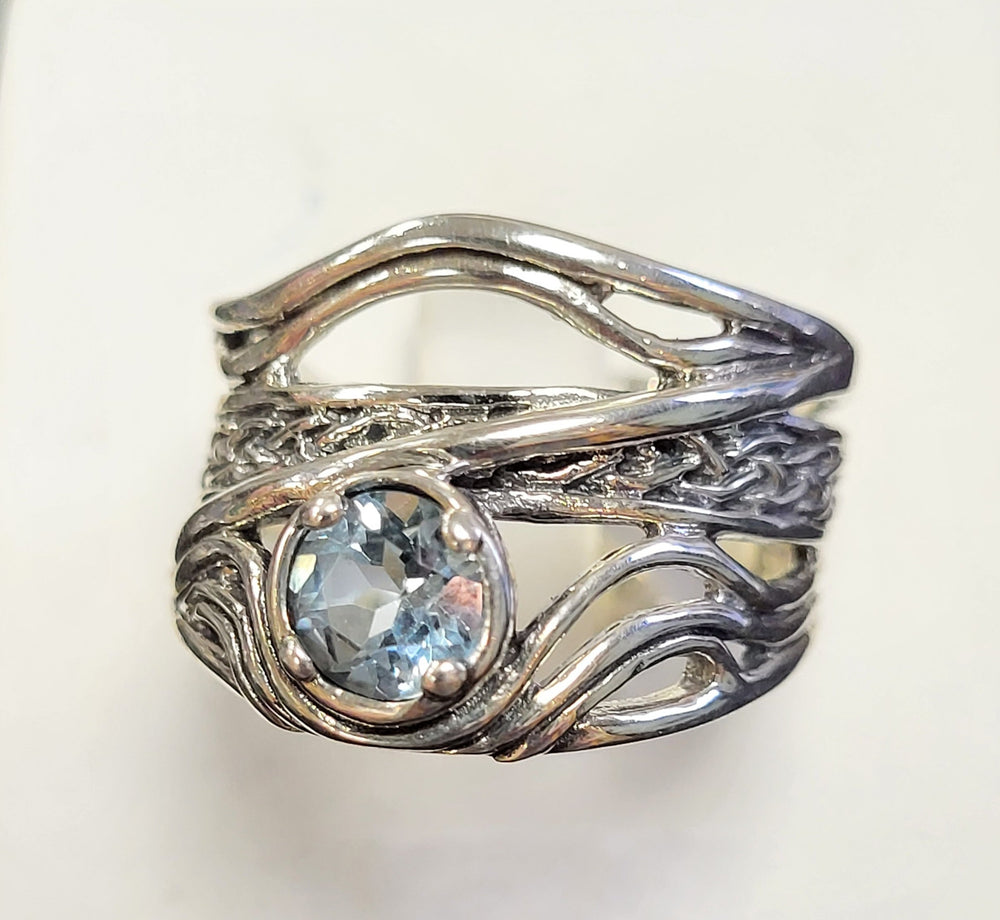 celtic ring blue topaz