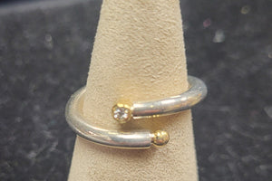 Silver half  Ring of Kerry with diamond